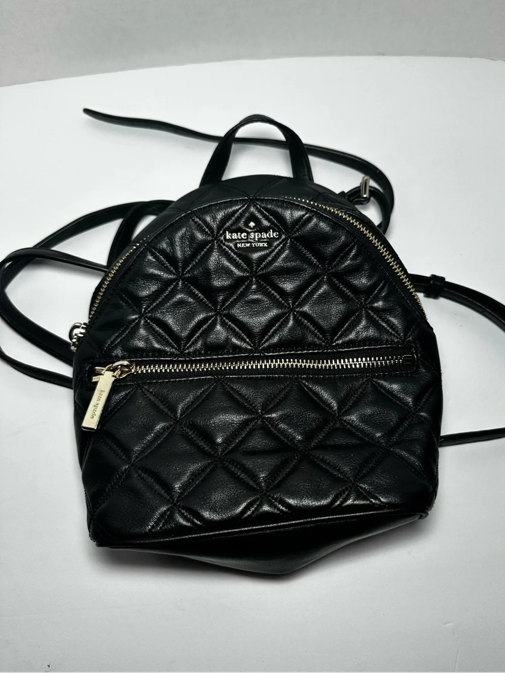 Kate Spade Natalia Black Quilted Leather Mini Backpack